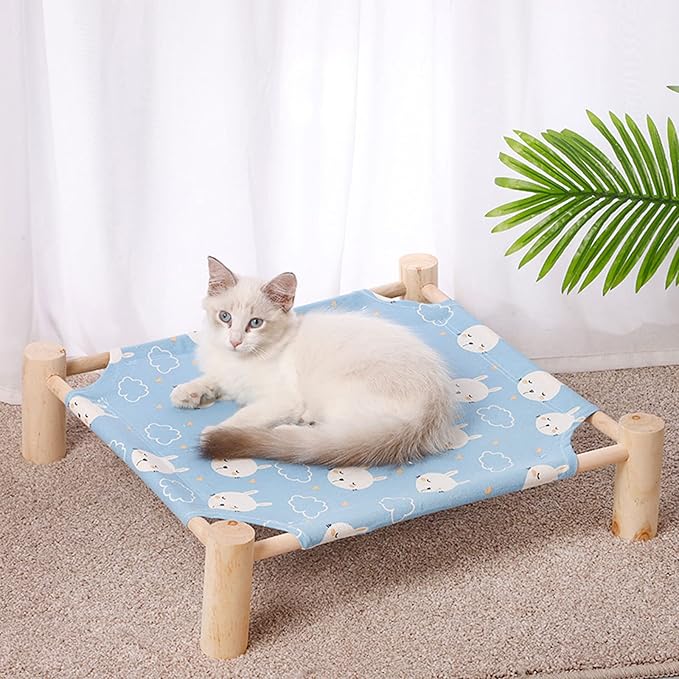 Pozico Cat & Dog Hammock Bed – Wooden Elevated Pet Cot - Image 5