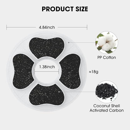 8 Packs Cat Water Fountain Food Grade Replacement Filters & Sponges - Image 2