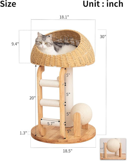Wood Cat Tree for Large Cats, Modern Cat Tree Tower - Image 10