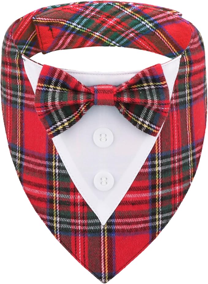 ADOGGYGO Christmas Dog Tuxedo Bandana, Adjustable Christmas Costume by ADOGGYGO