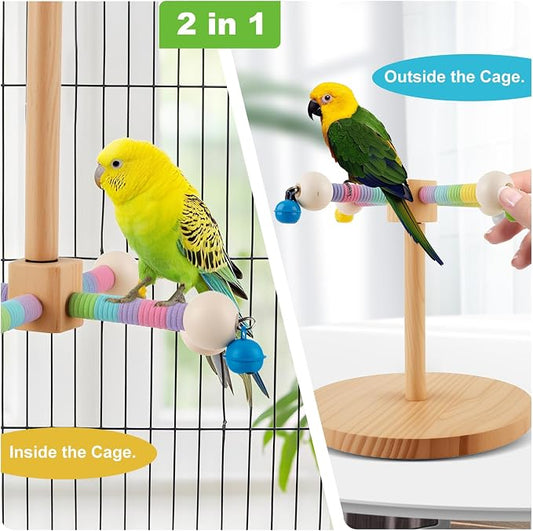 Bird Perch Toy, 360°Interactive Rotating Bird Perches - Image 2