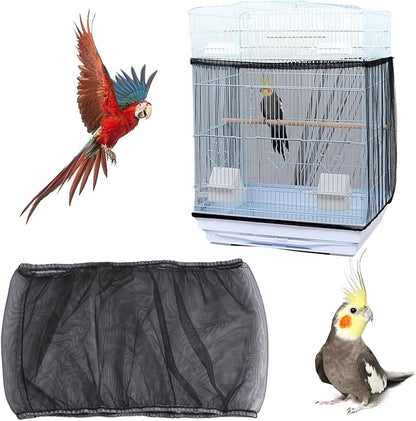 Bird Cage Seed Catcher, Bird Cage Net Cover Adjustable Bird Cage Netting Seed by Unknown
