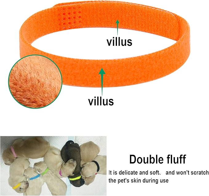 15 Pcs Puppy Whelping Collars Newborn Pet Collars Double-Sided Soft Adjustable - Image 3