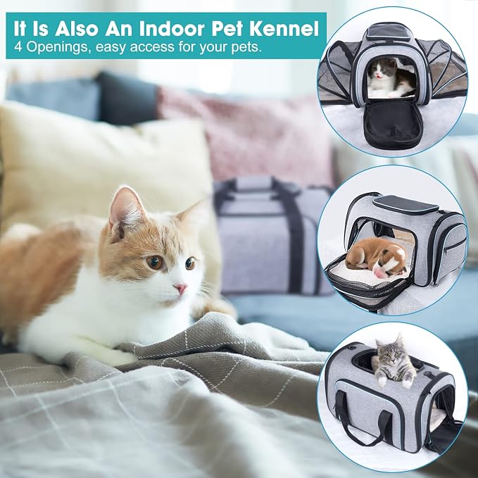 Siivton Airline Approved Pet Carrier, 4-Way Expandable Cat Dog Carrier - Image 8
