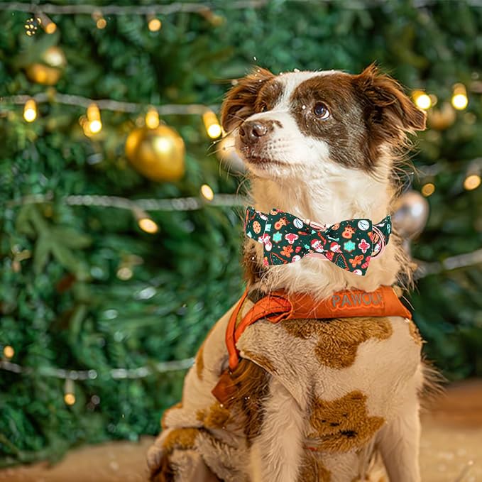 Christmas Dog Collar, Cute Winter Holiday Collars Green Christmas Tree and - Image 6