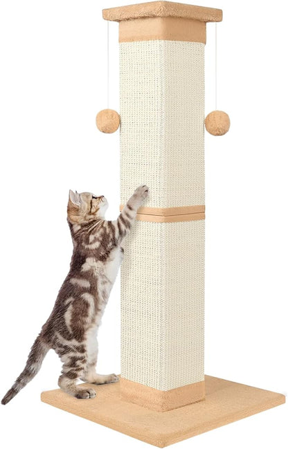 Cat Scratching Post 33 Inch Nature Sisal Cat Scratch Post by SOCATER