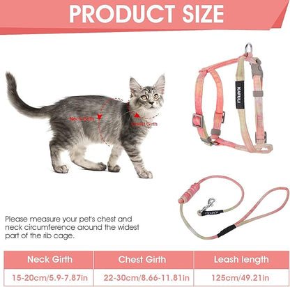 TIESOME Cat Harness and Leash Set, Adjustable Gradient Kitten Harness Escape - Image 2