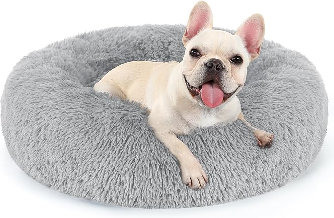 rabbitgoo Dog Bed for Small, 24 inches Machine Washable, Fluffy Donut Pet Bed by rabbitgoo