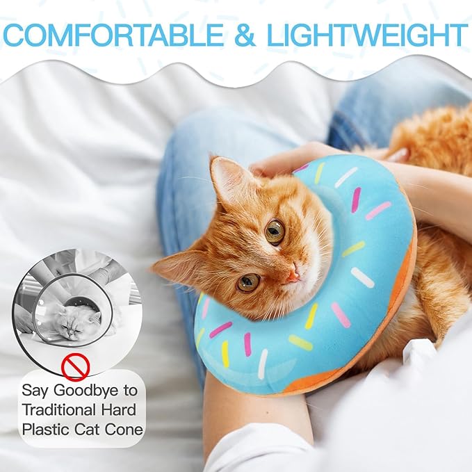 Cat Cone Collar Soft, Cute Cat Donut Collar After Surgery, Adjustable Kitten - Image 4