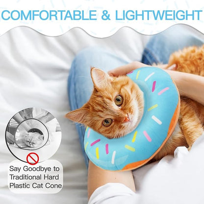 Cat Cone Collar Soft, Cute Cat Donut Collar After Surgery, Adjustable Kitten - Image 4