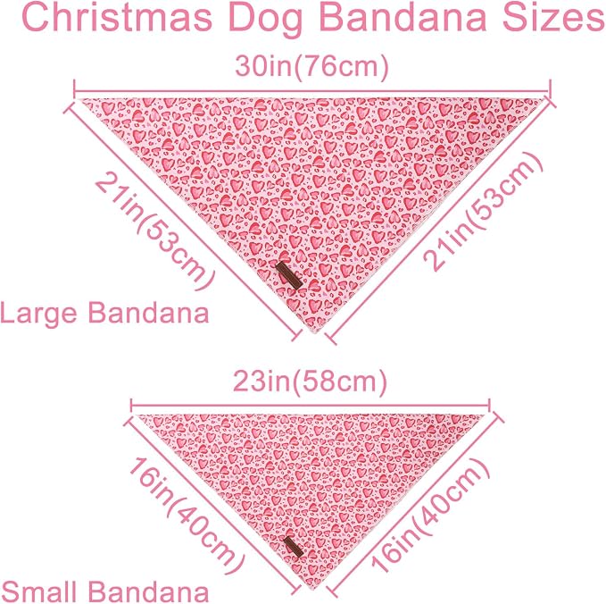 Valentine Dog Bandana, Cotton Pet Kerchief - Image 4