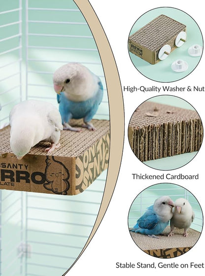 12.3 Inch Paper Bird Toys, Bird Platform, Parrot Toy, Help Birds Clean Beak - Image 4