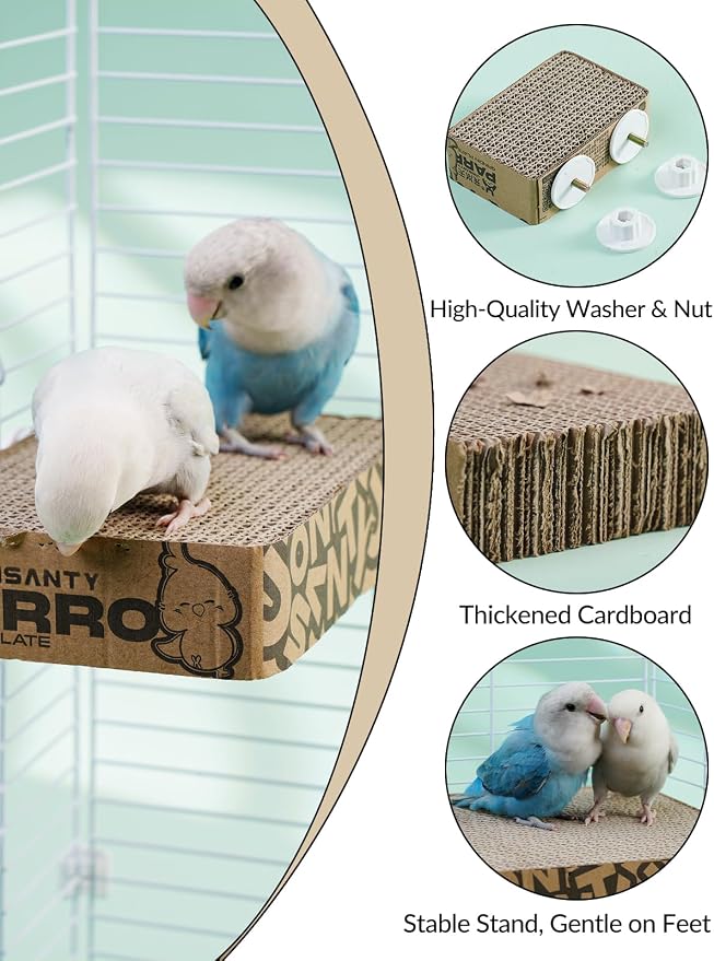 7.3 Inch Paper Bird Toys, Bird Platform, Parrot Toy, Help Birds Clean Beak - Image 4