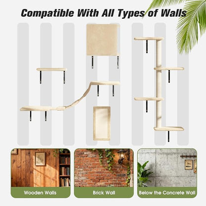 COZIWOW Wall Mounted Cat Furniture, Cat Wall Shelves and Perches, Floating Cat - Image 8