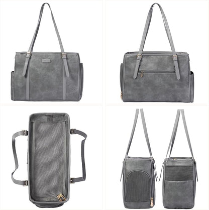 Fashion Dog Purse Pet Carrier Leather Bag - Image 3