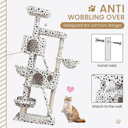 SHA CERLIN 65in Larger Cat Tree Tower Condo - Image 7