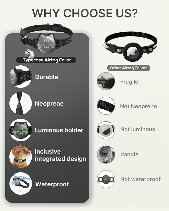 Waterproof Airtag Cat Collar, Breakaway Cat Airtag Collar - Image 3