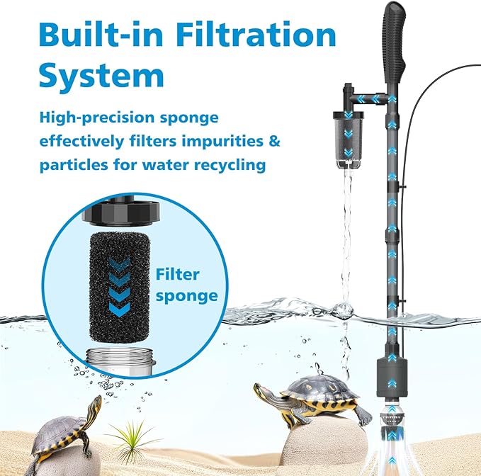 fishkeeper Electric Aquarium Vacuum Gravel Cleaner, 25W 6 in 1 Multifunction - Image 5