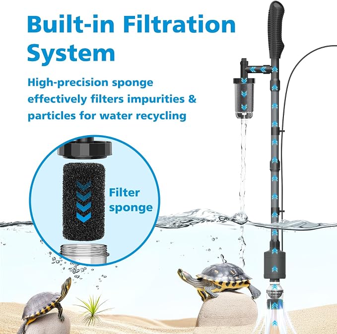 fishkeeper Aquarium Vacuum Gravel Cleaner, 25W 6 in 1 Multifunction Fish Tank - Image 5