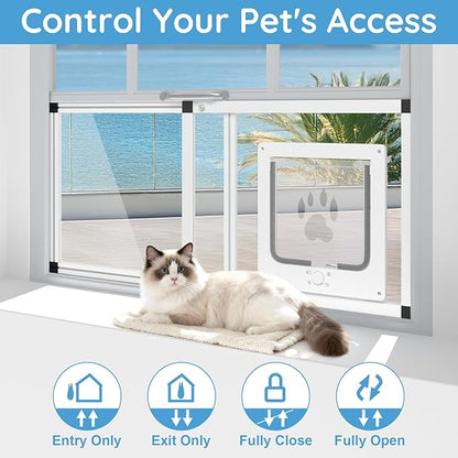 Sliding Cat Door for Window, Fits 22"-28.5" Width Window, 2-Min Install | - Image 2