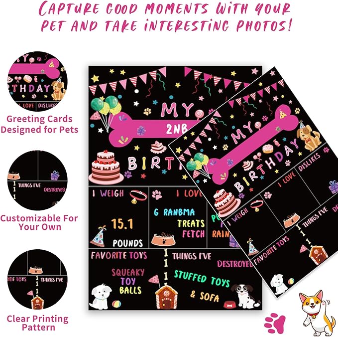Hot-Pink Dog Birthday Party Supplies Pet Birthday Bandanas Girl Doggy Birthdays - Image 4