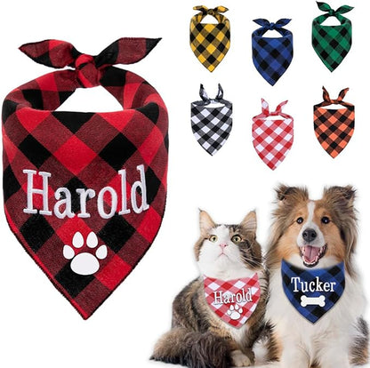 Personalized Dog Bandana Embroidered Name Custom Neckwear Dog Scarf Triangle by Ulicoprofessionalpersonalized