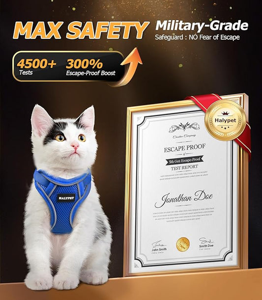 Halypet Cat Harness and Leash Set Escape Proof Adjustable Cat Leash Comfortable - Image 2