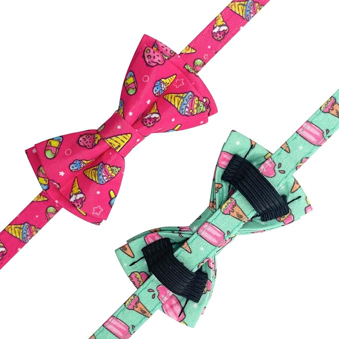 2 Pack Cotton Cat Collar with Bow Tie and Bell - Image 5