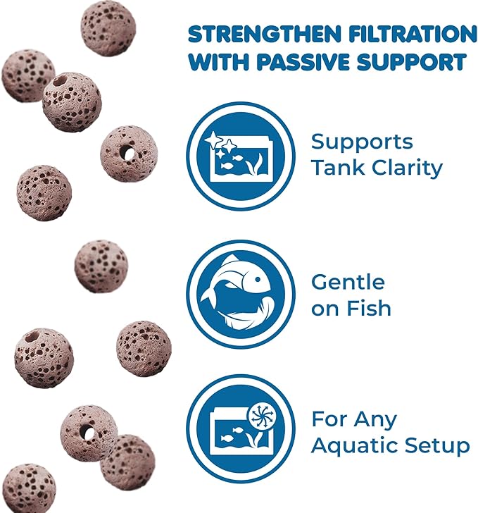 SunGrow 50 Pumice Beads for Betta Fish, Volcanic Lava Rocks for Filtration - Image 3
