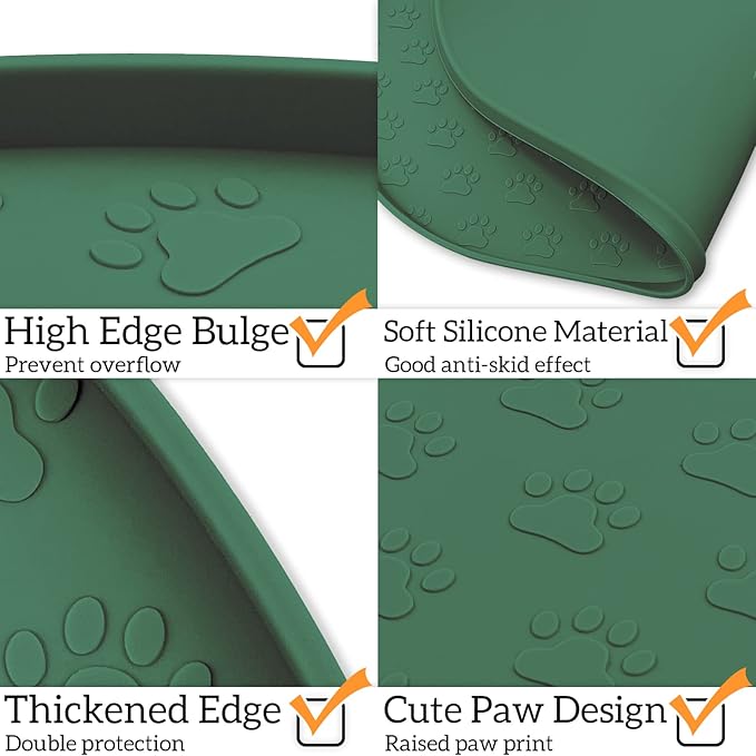 KPWACD Pet Placemat for Dog and Cat, Anti-Slip Waterproof Dogs Feeding Bowl Mat - Image 4
