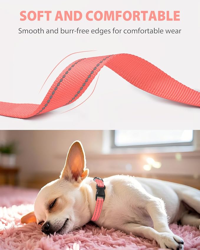 Joytale Small Dog Collar, Reflective and Adjustable Nylon Collar - Image 3