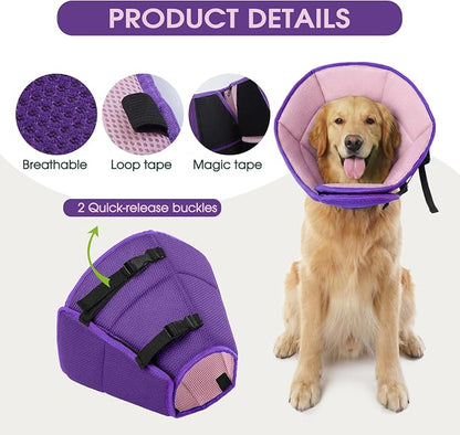 Dog Cone Collar After Surgery for Medium Dogs, Adjustable Soft Recovery Cone - Image 4