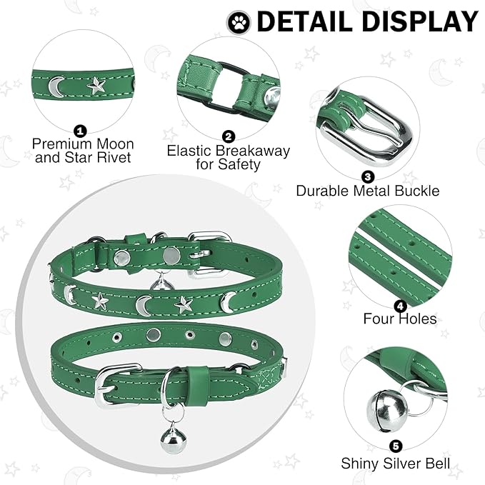Leather Cat Collars for Boy Girl Cats - Image 2
