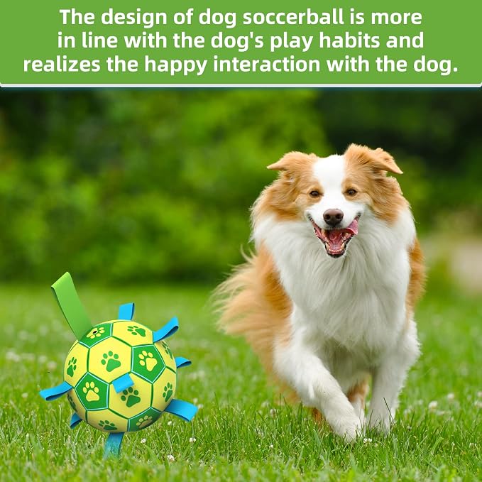 QDAN Dog Toys Soccer Ball, Dog Tug Toy, Water Toy, Durable Balls - Image 3