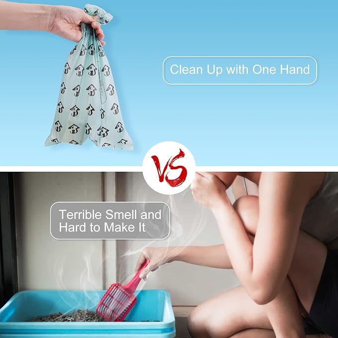 Cat Litter Scooper with Holder, Cat Litter Shovel with Waste Can and Refill 135 - Image 3