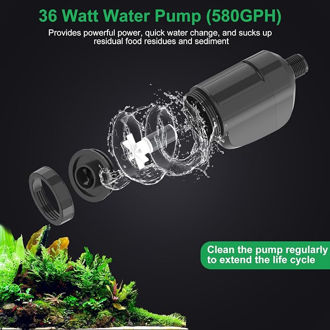 Electric Aquarium Vacuum Gravel Cleaner, 36W Electric Fish Tank Cleaning Tools - Image 5