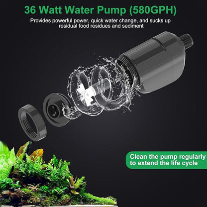 Electric Aquarium Vacuum Gravel Cleaner, 36W Electric Fish Tank Cleaning Tools - Image 5