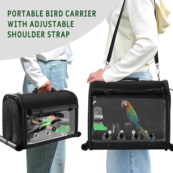 Sanmoncare Bird Carrier Bag Cockatiel Travel Cage - Image 3