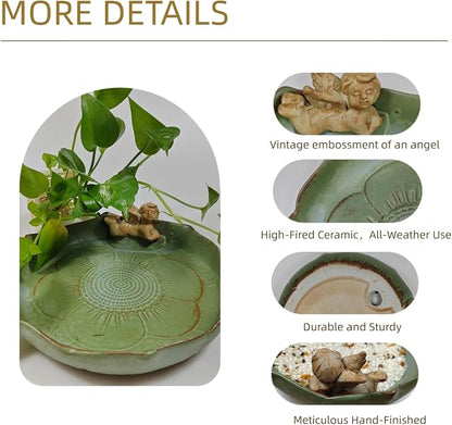 Ceramic Ground Bird Bath Bowl for Outside, BirdBath Bowl Only, Ground Bird - Image 7