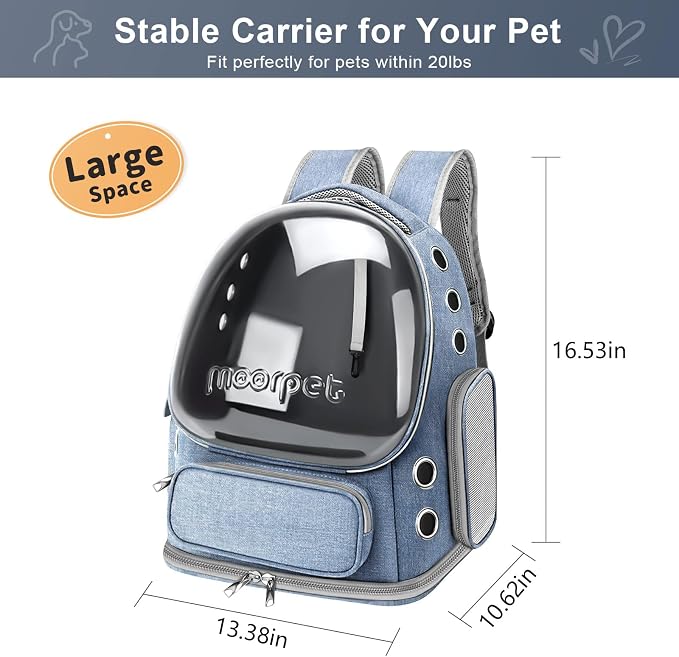 Cat Backpack Carrier, Breathable Cat Bubble Backpack Large Space Cat Carrier - Image 5