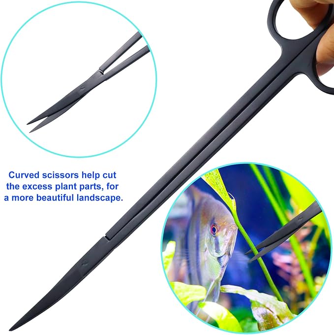 Aquarium Aquascape Tools Kit, Long 15 Inch Stainless Steel Aquatic Plants Tools - Image 5
