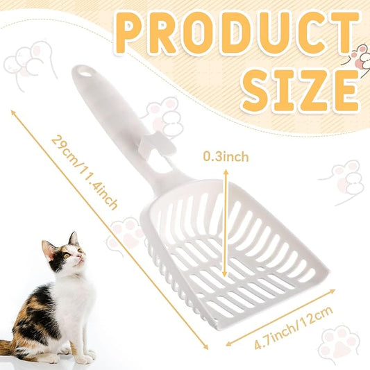 24 Pieces Litter Scoop Bulk for Cats Plastic Pet Kitty Litter Scooper Durable - Image 2