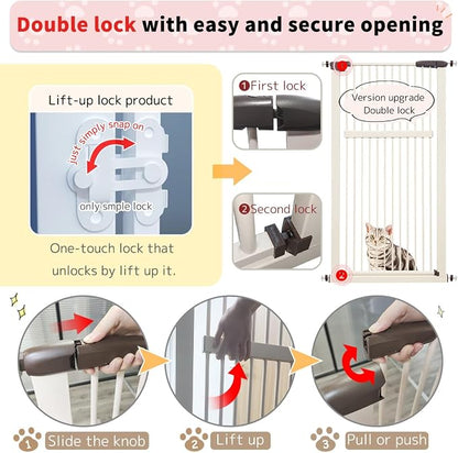 Lumizone Extra Tall Pet Gate 55.12" High Pressure Mounted 50.79"-55.11" Extra - Image 8