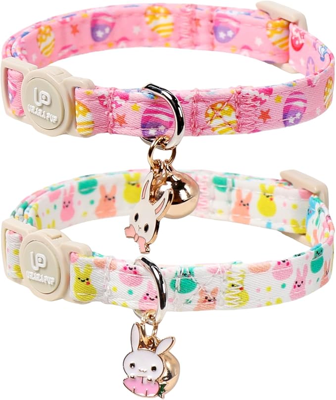 Cat Collar, Spring Pink Easter Eggs Cat Collar by UPURARAPUP