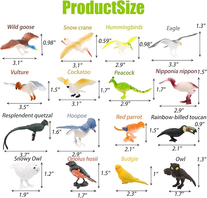 ZENFUN 29 Pieces Realistic Bird Animals Figurines, Mini Bird Model, Birds Cake - Image 2