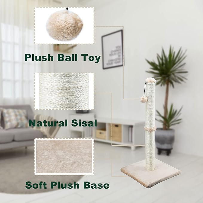 Dimaka 29" Height Tall Cat Scratching Post, Claw Scratcher - Image 3