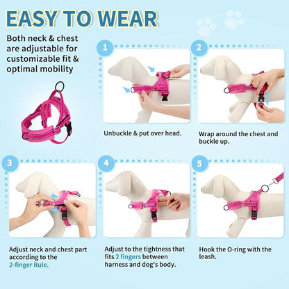 SlowTon No Pull Small Dog Harness and Leash Set, Puppy Soft Vest Harness Neck & - Image 9