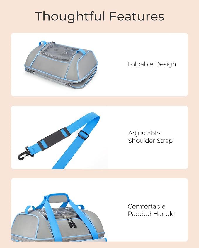 Expandable Cat Dog Carrier: NOBLE DUCK Soft-Sided Pet Carrier Airline Approved - Image 6