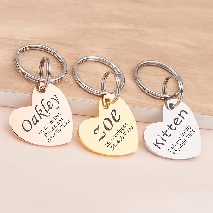Anavia Personalized Pet ID Tags, Stainless Steel Glossy Laser Engraved Dog Cat - Image 3