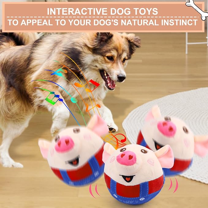BABORUI Interactive Dog Toys Pig, Jumping Squeaky Dog Toys - Image 2